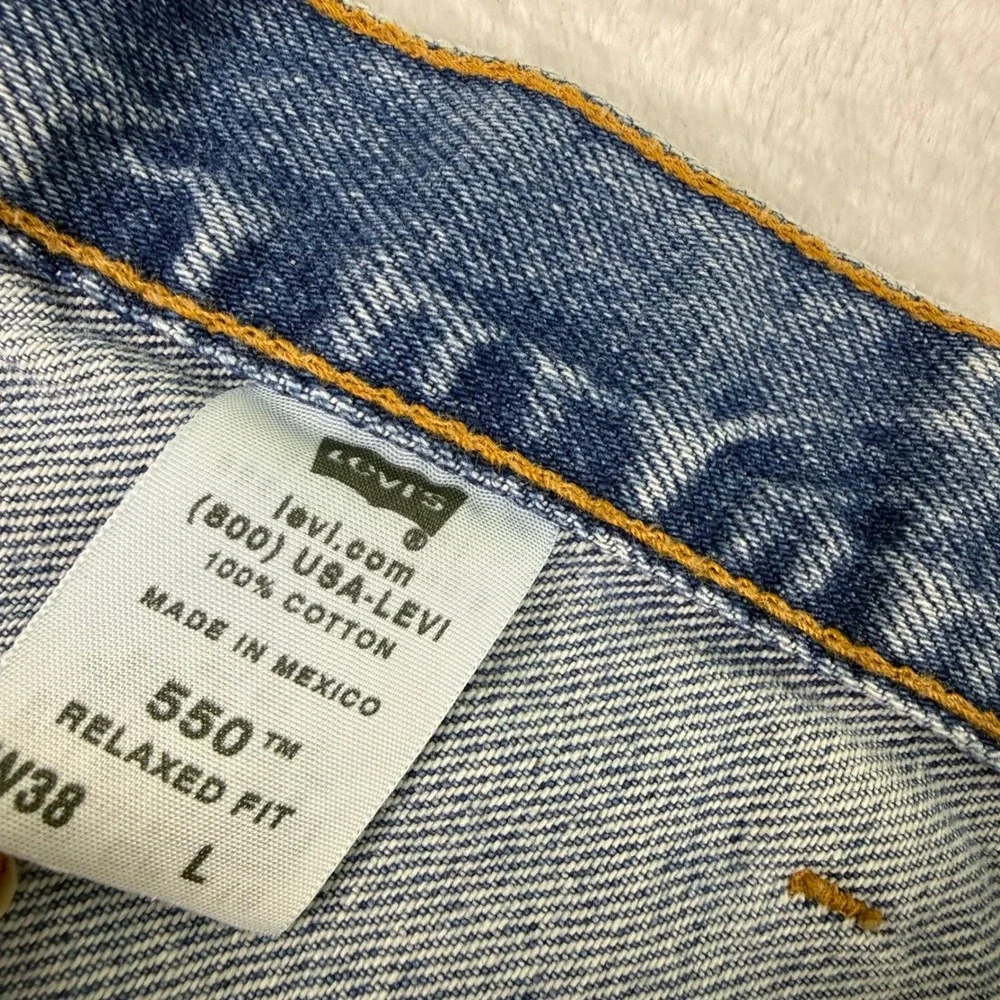 Levis 550 Relaxed Fit Denim Shorts Mens 38 Blue Med Wash Cotton‎ Jean Jorts Dad